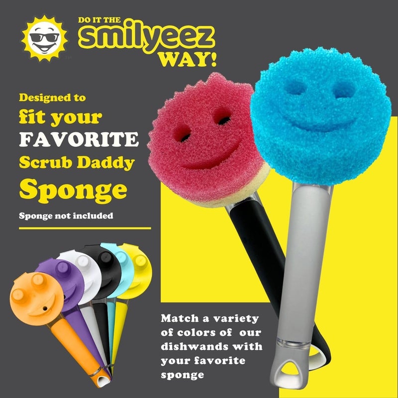 Smilyeez مقبض توزيع الصابون الأصلي المبتسم من Smileyeez للإسفنجة المبتسمة (برتقالي) - Image 4
